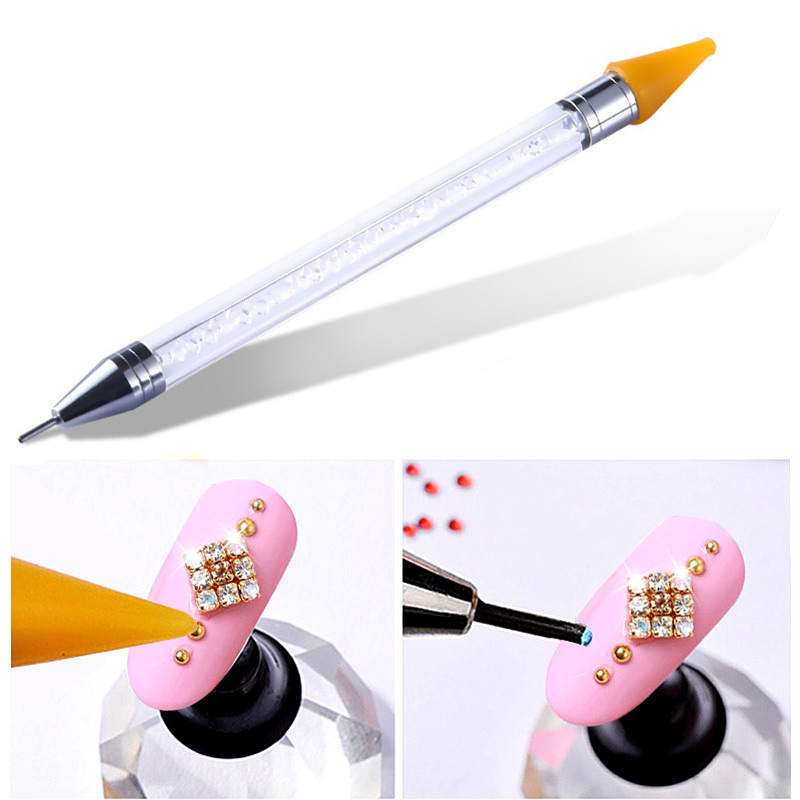 High Quality Colorful Crystal Pick Up Pencil Nail Art Rhinestones Picking Up Tools DIY Clothes Beads Picker Diamond Pencil B1287