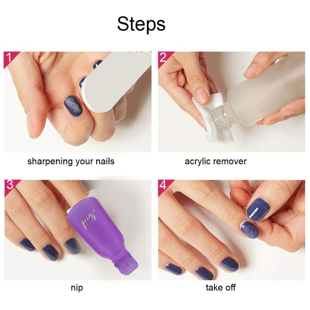 20Pcs Plastic Nail Soak Off Clips Gel Polish Remover Wraps Cleaner Nail Degreaser Tips Gel Remover Fingers Toes Nails Art Tools