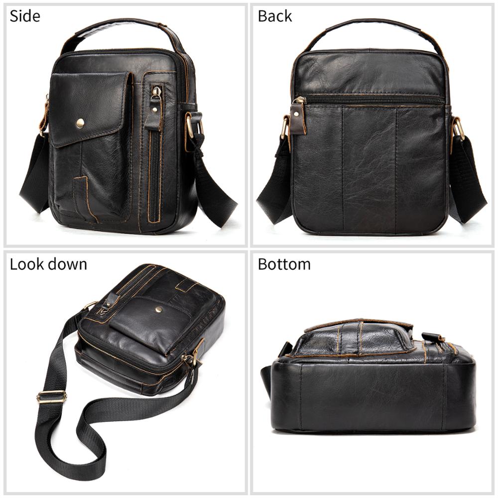 MVA Men's Genuine Leather Bag Mens Leather Handbags Men's Shoulder Bag Small Crossbody bag For Men Male Messenger Bag Vintage