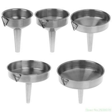 2020 New Practical Stainless Steel Wide Mouth Fill Liquid Wine Oil Honey Funnel Kitchen Home Hanging Tools