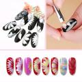 Nail Brushes Set 3 Colors 8pcs/set DIY Nail Salon Short Handle Crescent Petal Pen Serrated Painting Drawing Manicure Nail Art