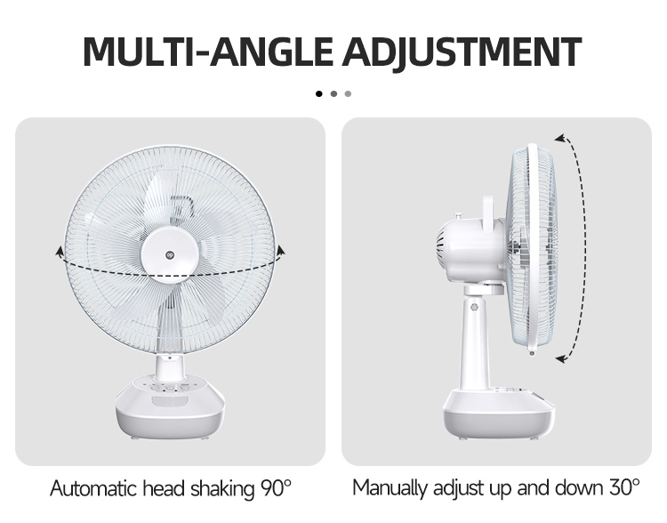 Rechargeable 14 inch Electric Oscillating Solar Fan with Light and Bulbs-detail-6
