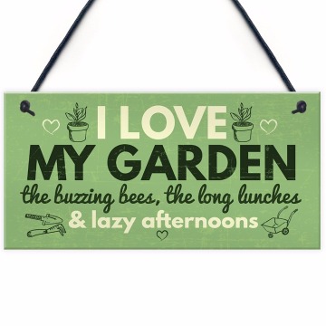 Meijiafei I Love My Garden Novelty Hanging Plaque SummerHouse Sign Gardening Shed Friendship Sign 10