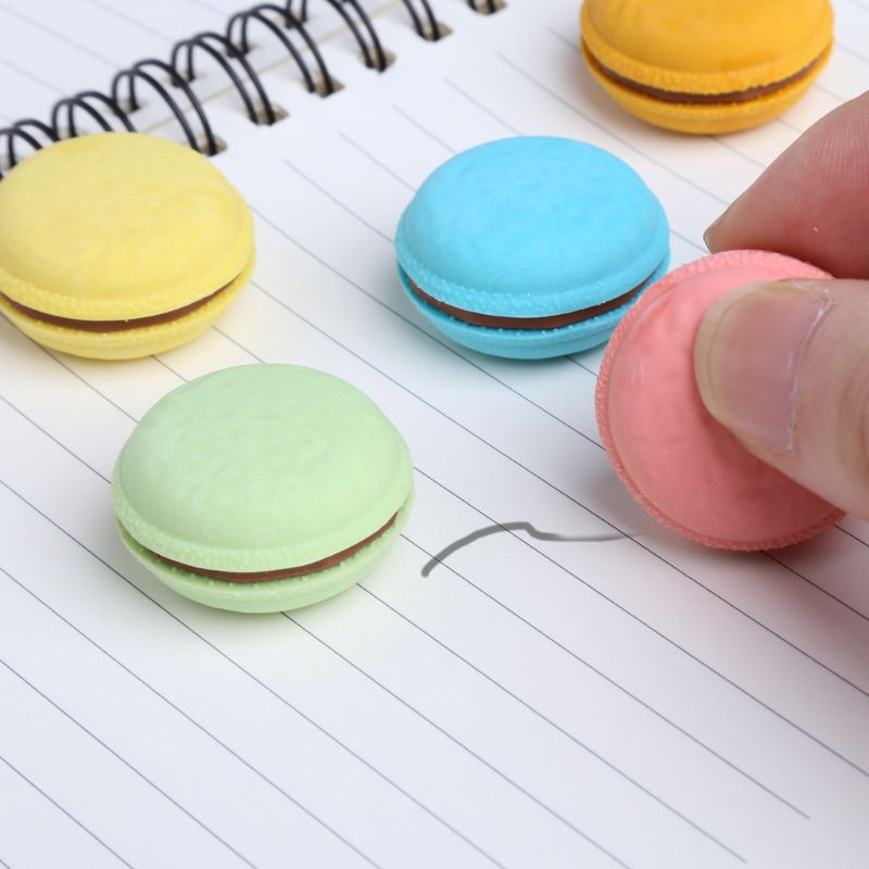 5Pcs Colorful Macaron Shape Eraser School Office Stationery Supplies Gift Decor