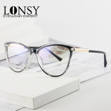 LONSY Retro Cat Eye Reading Glasses Frame Women Anti Blue Light Blocking Computer Optical Spectacle Eyeglasses Presbyopic Diopte