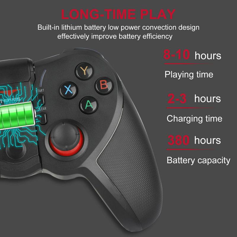 Wireless Android Gamepad T12 Wireless Joystick Game Controller Bluetooth BT4.0 Joystick For IOS Mobile Phone Tablet TV Holder