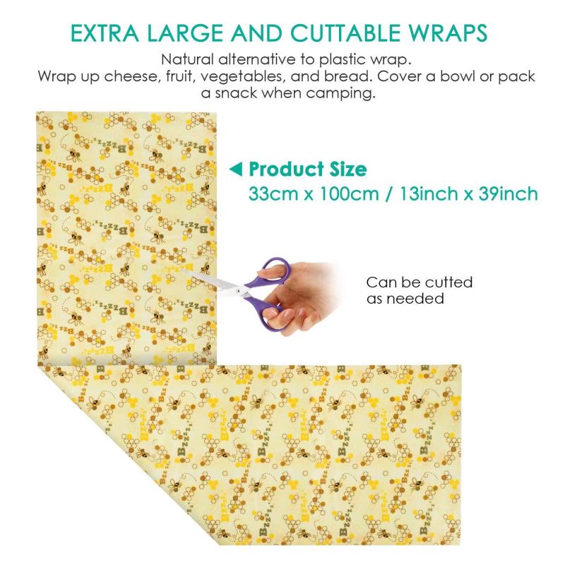 Reusable Beeswax Food Wrap Zero Waste Eco-friendly Sustainable Organic Cheese Food Wrapping Paper Kitchen Storage Snack Wraps