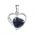 Sodalite Love Heart Birthstone Pendant Gemstone Necklaces for Women