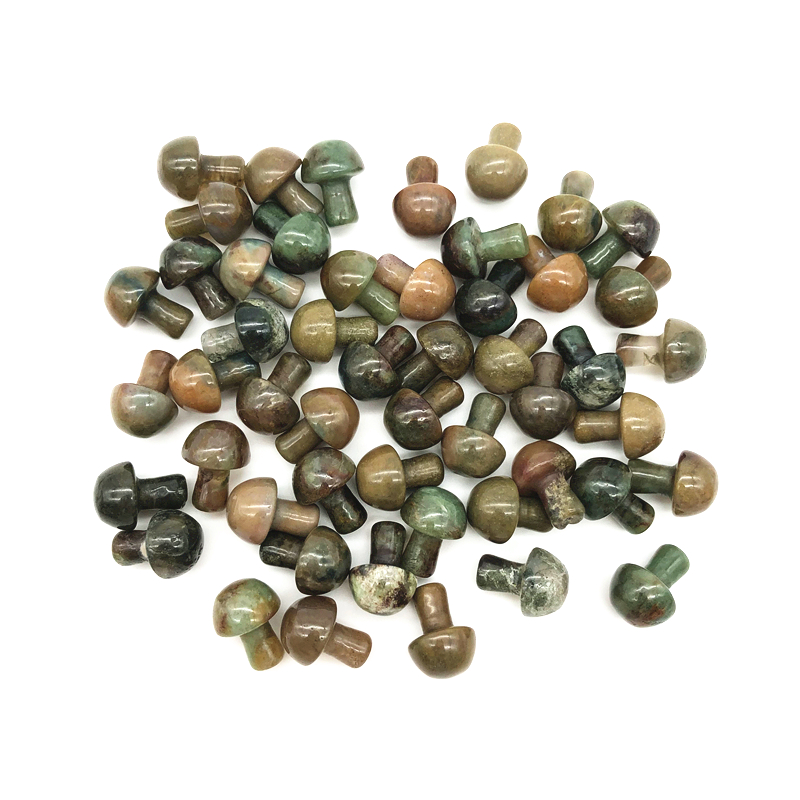 Drop Shipping 1/2Pcs Lovely Natural India Agate Mushroom Shaped Polished Stone Decor Healing Gift Natural Stones and Crystals