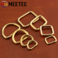 5pcs Meetee Pure Copper Metal Rectangle D Ring Brass Adjustable Webbing Belt Buckle Bags Collar Buckles DIY Leather Accessories