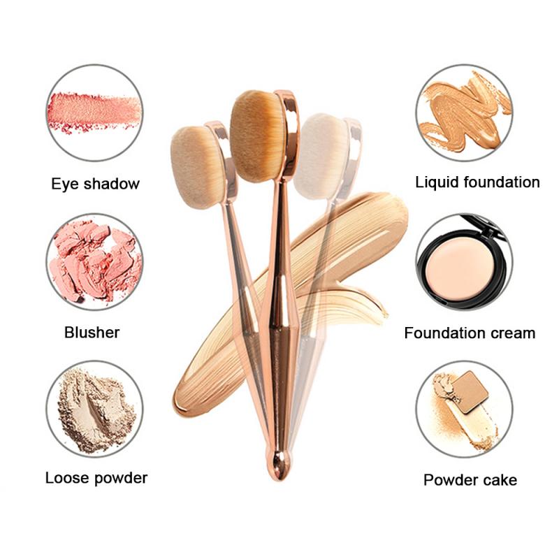 1PC Single Foundation Liquid Brush Golden Makeup Brush Cream Powder Professional Makeup Brush Tool Toothbrush Oval Cosmetic
