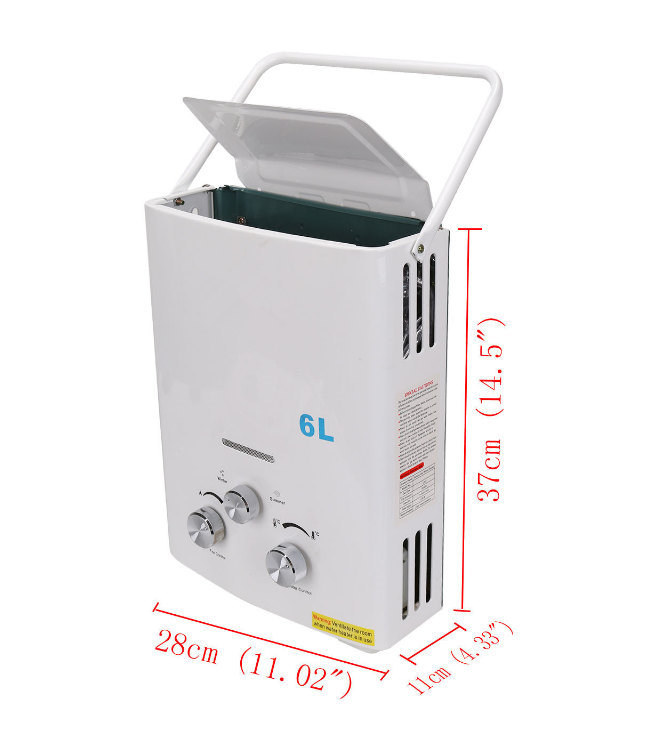 (EU FREE SHIPPING) Real Flue Type Lgp Instant / stainlessless Ul 6l Lpg Propane Gas stainless Hot Water Heater Instant Boiler