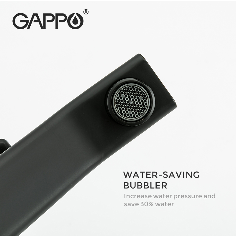 GAPPO Black Kitchen faucet Mixer Tap Cold and Hot Water Brass Single Handle 360 degree rotation Mixer Tap Torneira G4517-6