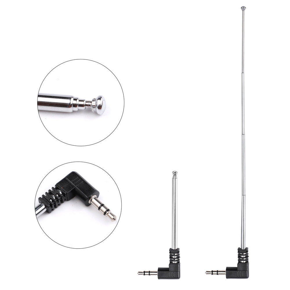 3.5mm Jack Replacement FM Antenna Radio 4 Sections TV Antenna Telescopic Rotatable Antenna Aerial For FM Radio Mobile Phone