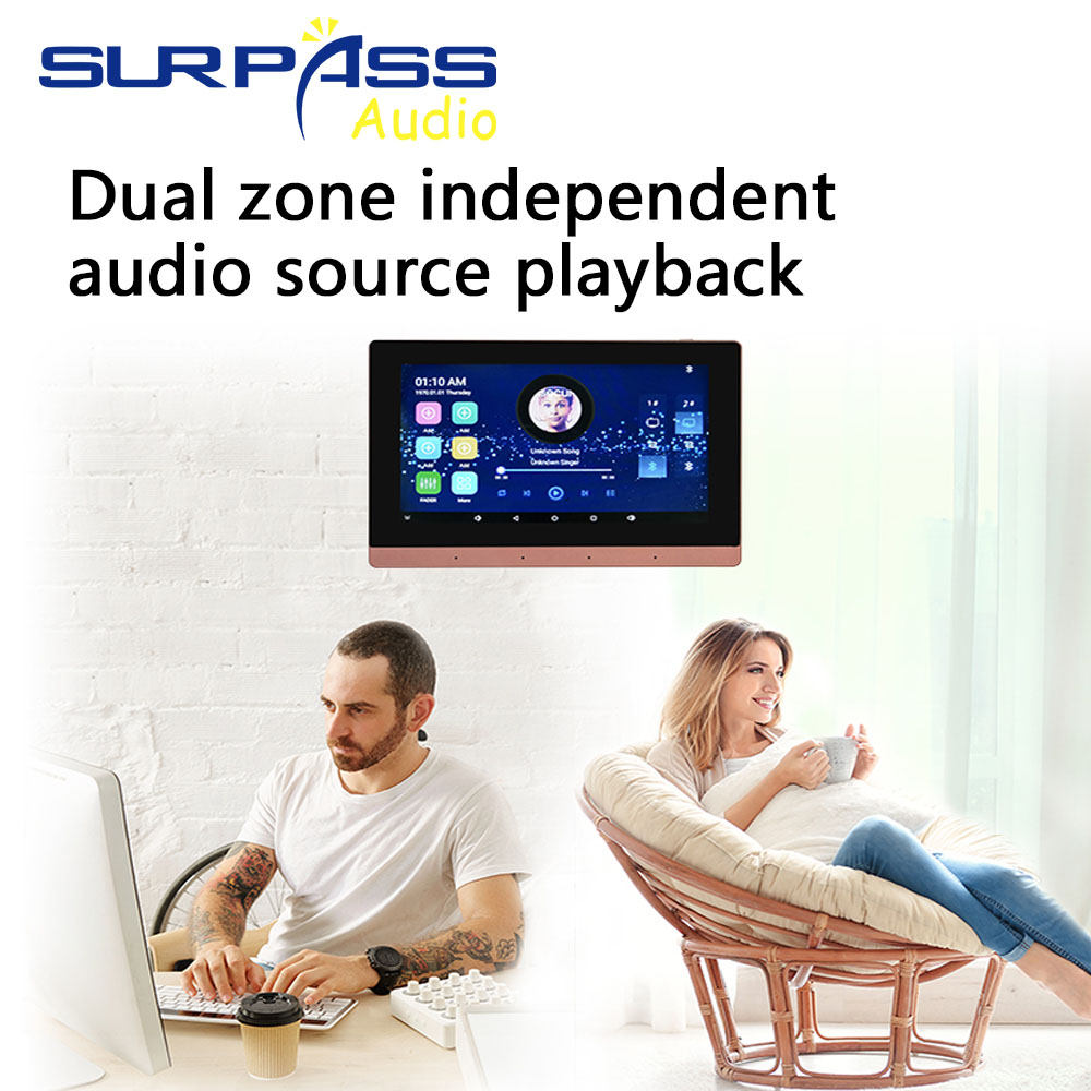 7INCH Screen Android Keypad Home Cinema Theater Audio Music System WIFI Bluetooth On-wall Amplifier With Ceiling Speaker Hearing