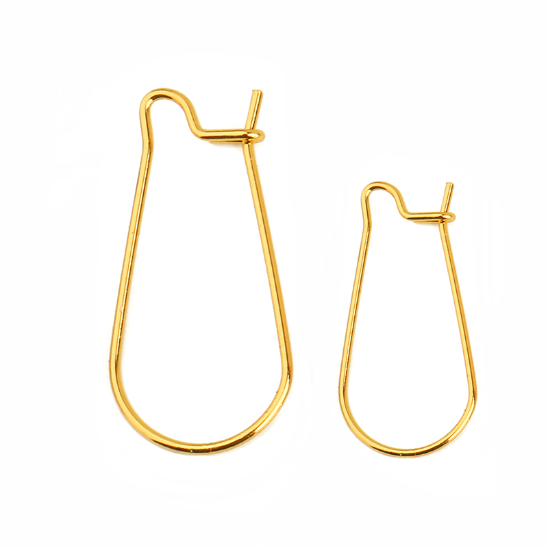 50pcs/lot 20mm 25mm Stainless Steel Silver Gold Hoop Earring Ear Hook Components Kidney Ear Wires Jewelry Making DIY Findings
