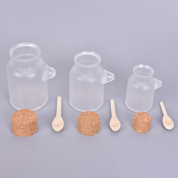 300/200/100g Cosmetic Empty Matte Cork Jar Bath Salt Bottle Women Mask Face Container Refillable Bottles With Wood Spoon