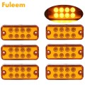 Fuleem 6PCS 4inch Amber 8 LED Side Marker Light Lamp Truck Trailer Lorry Caravan Sealed Waterproof 12V