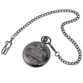To My Dad, I Love You Series Personalized Text Birthday Father's Day Gifts Pocket Watch Fob Chain Antique Smooth Black Clock