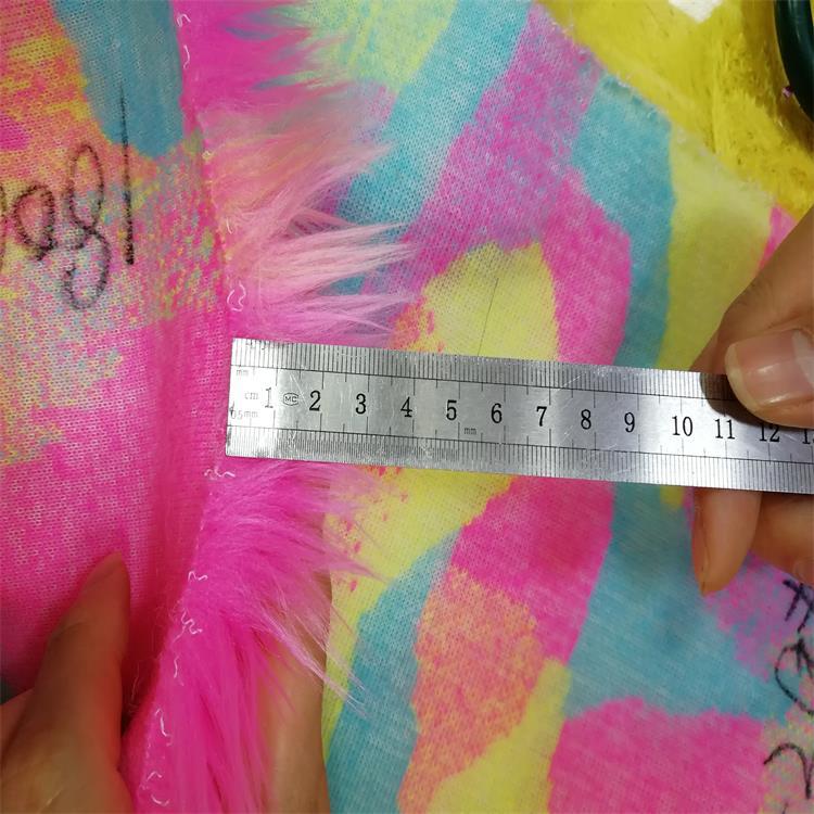 Multi-color jacquard Rainbow plush cloth,faux fur fabric,felt cloth,fabric for dolls