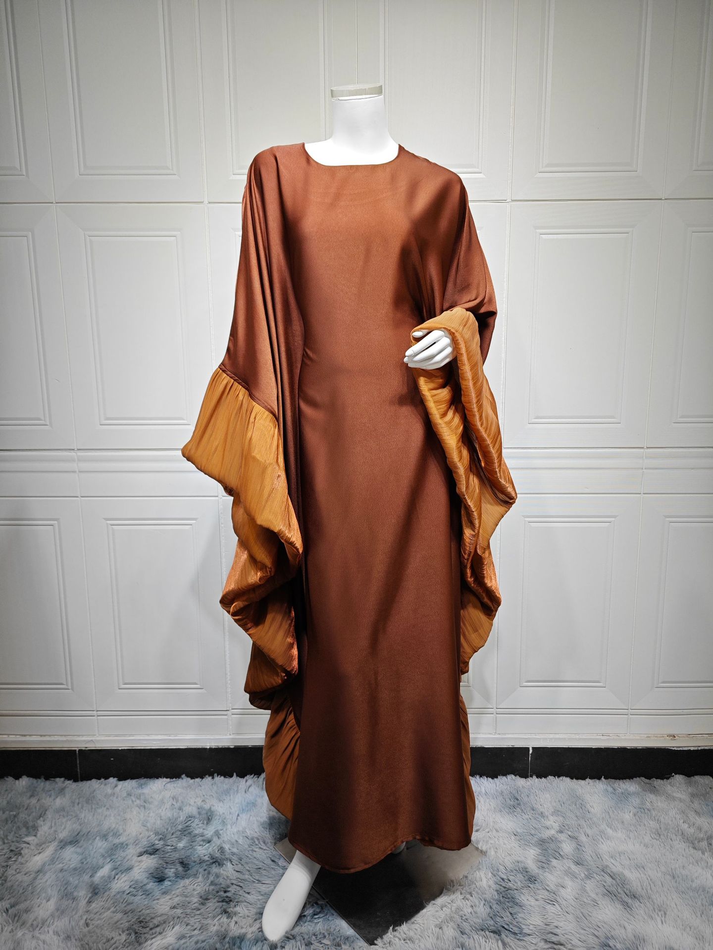 Muslim Butterfly Sleeve Abaya Elegant Kaftan Dress MQ201 (12)