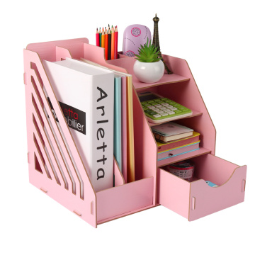 pink desk accessories stationery organizer file tray magazine makeup pencil holder office school organize
