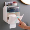 Waterproof Wall Mount Toilet Paper Holder Shelf Bathroom Tissue Dispenser Roll Paper Tube Storage Box Creative Tray