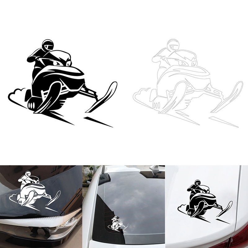 Snowmobile Rider Vinyl Car Body Stickers funny Car Styling Window Accessories