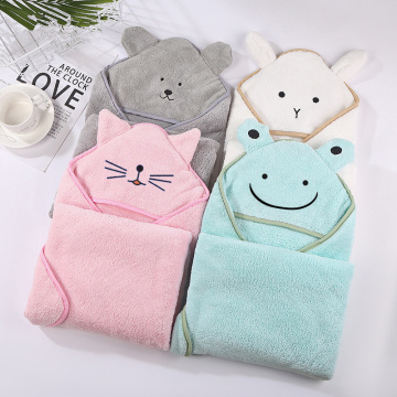 Baby Bath Towel Hood Blanket Poncho Bebe Toalla Velvet 90*90cm Fleece Infant Towels Newborn Baby Hooded Towel Infant Babies Spa