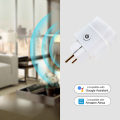 1-8pcs Tuya 16A EU Standard WiFi Smart Plug With Power Monitor, Smart Life APP Remote Smart Socket Works For Google Home, Alexa