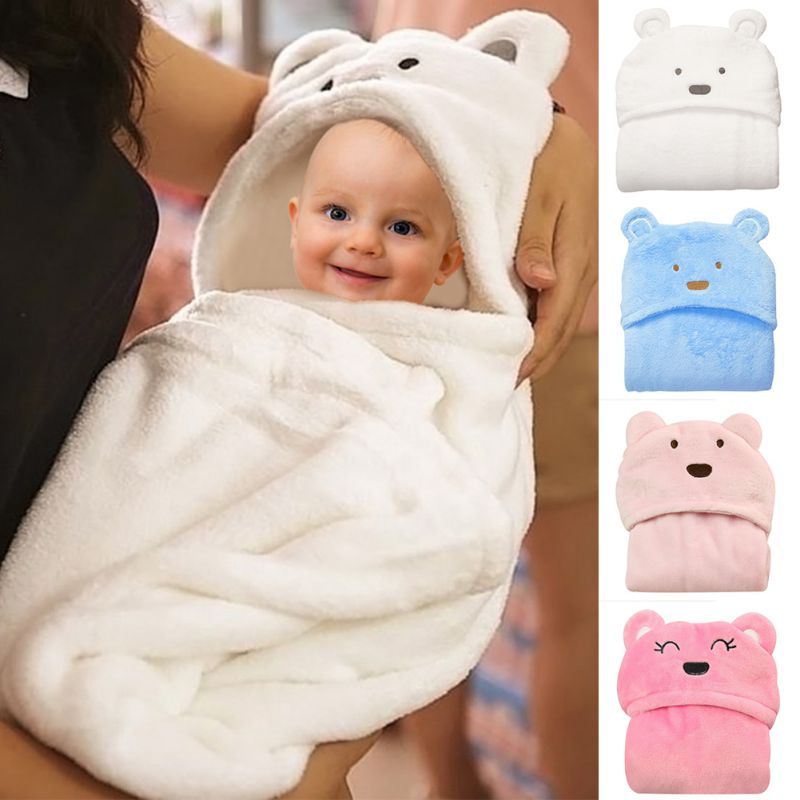 Cute Animal Cartoon Super Soft Babies Blanket Kids Hooded Bathrobe Toddler Baby Bath Towel Comfortable Infant Wrap Sleepsack