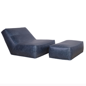 Verzelloni Zoe Leather Armchair with Ottoman