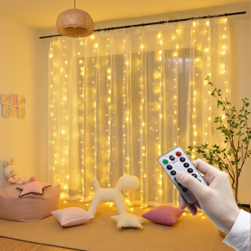 Remote LED String Lights Curtain USB Battery Fairy Lights Garland Led Wedding Party Christmas For Window Home Outdoor Decor