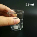 4pcs/set 25/50/100/200ml Glass Beaker For Laboratory Tests, Measuring Cup Volumetric Glassware For Lab Experiments