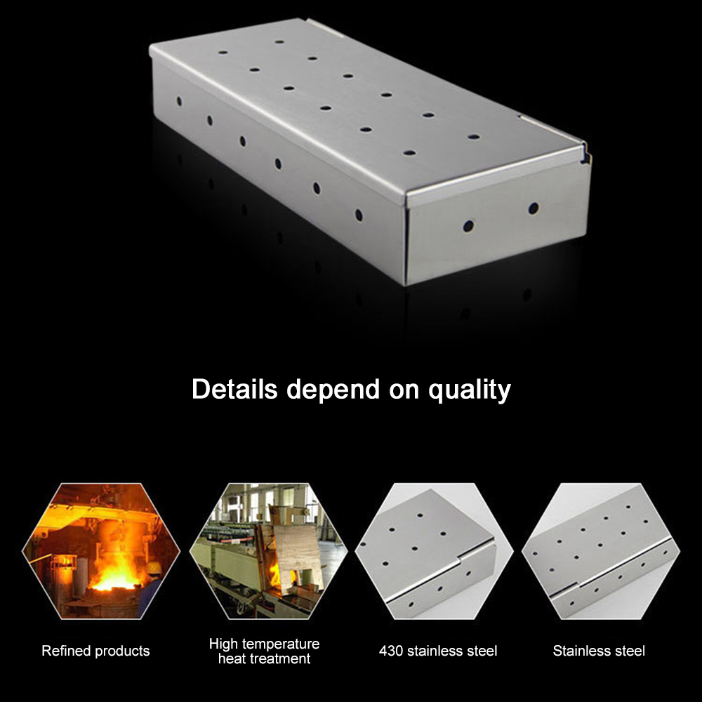 Outdoor BBQ Products Stainless Steel Smoker BOX BBQ Stainless Steel Smoke Box BBQ Accessories Mini Wood Chip Smoking Box