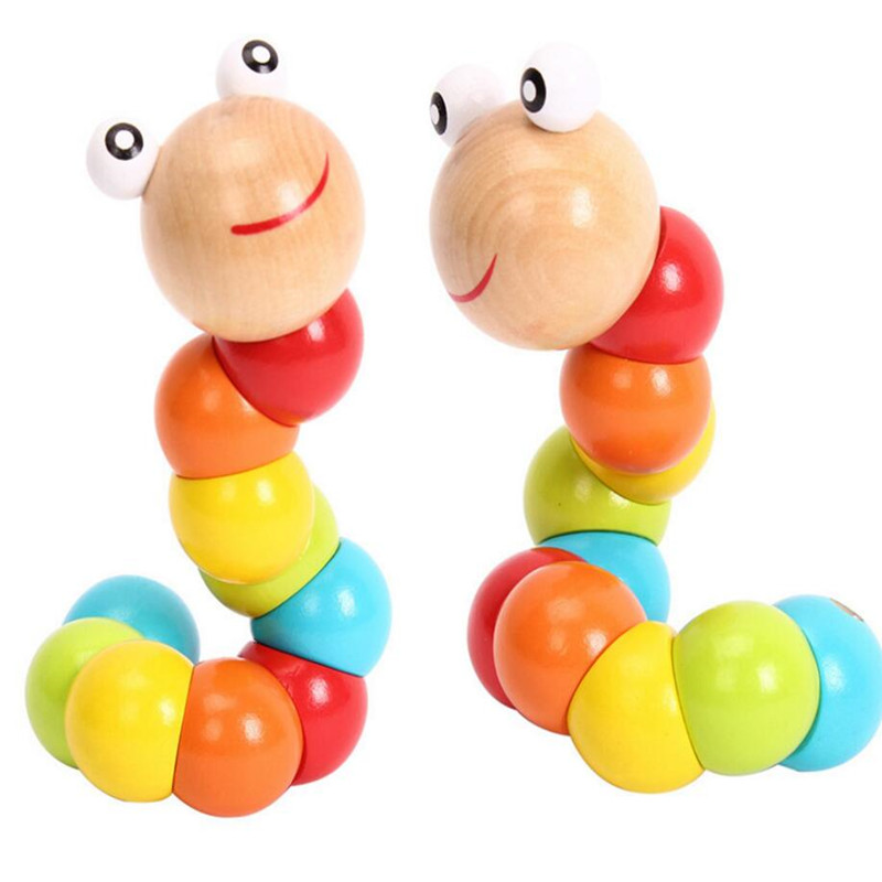 food grade wood montessori sensorial Wooden colour Caterpillars Toys for Baby Kids montessori materials
