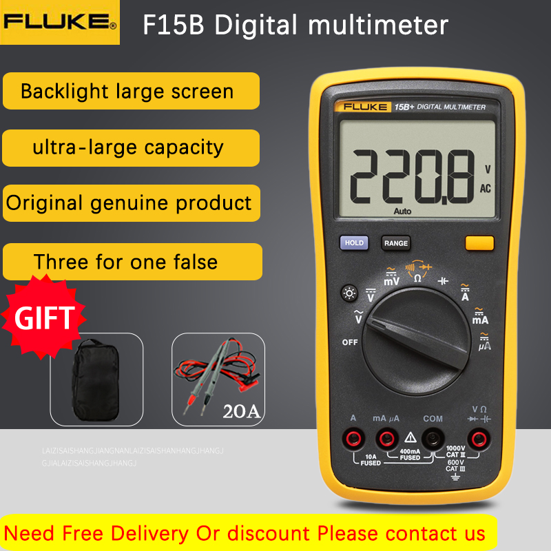 Fluke 15B+/17B+/18B+/12E+ Digital Multimeter Auto Range 4000 Counts AC/DC Voltage Current Resistance Meter Capacitance Tester