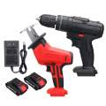 2 In 1 48V Cordless Impact Drill Reciprocating Saw Variable Speed Electric Saw Electric Screwdriver Wood Metal Cutting Chainsaw