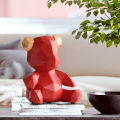 Bear Origami Statue Geometry Animal Art Sculpture Resin Craftwork Living Room Decor L2986