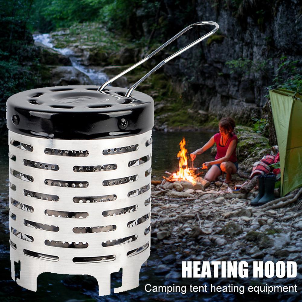 Portable Mini Camping Heater Cap Outdoor Gas Stove Warmer Heater Stainless Steel armer Cover Equipment Picnic Tools