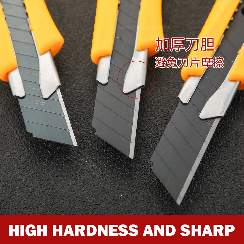 Black Blade Utility Knife 18mm Large Handle Non-slip Wear-resistant Sharp Wallpaper Knife Unpacking Tool