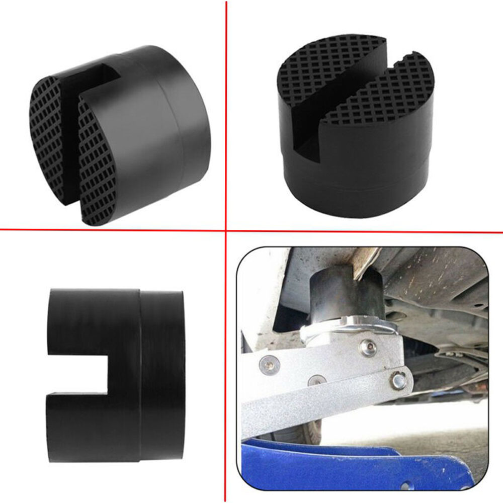 1pc Car Rubber Slotted Rail Adapter Mat Hydraulic Floor Jack Guard Protector Pad Stand Automotive Tools Supplies Auto Accessorie