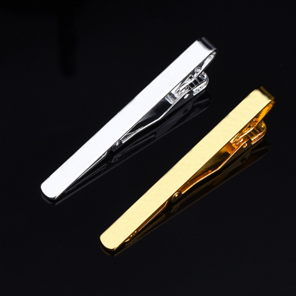 New Simple Fashion Style Tie Clip For Men Metal Gold Tone Simple Bar Clasp Practical Necktie Clasp Tie Pin For Men Gift
