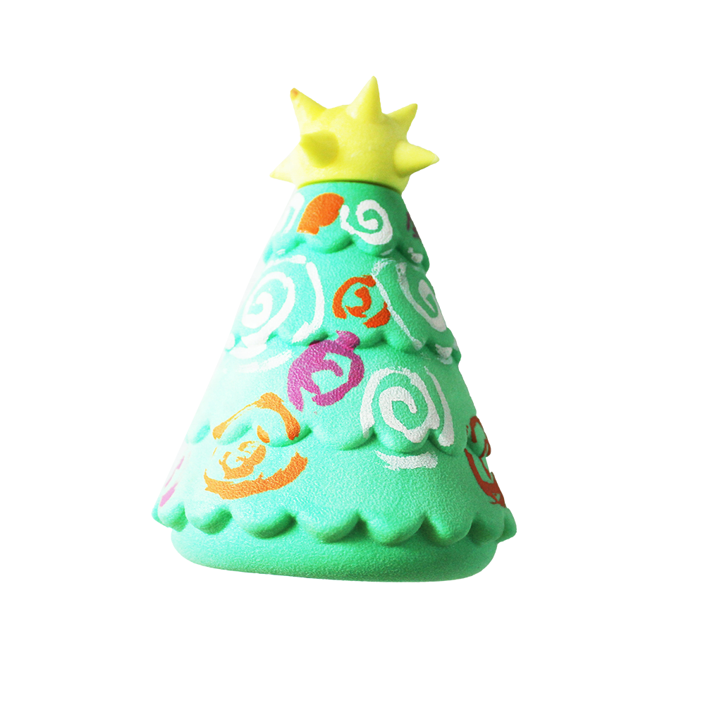 TPR Foam Pet Dog Cat Food Attractant Toy Feeder Christmas Tree Shape Chew Toy For Pets Who Dont Like Toys