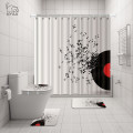 4PCS Bathroom Shower Curtain Mats Set Non Slip Music Note Toilet Cover Rugs Absorbent Bath Mat Carpet Bathroom Supplies 6 Styles