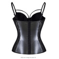 Sexy Corset Lingeries PU leather Korse Suspender Gorset Padded Cup Korsett Plus Size Lace Bustier Night Club Wear Corselet Sexi