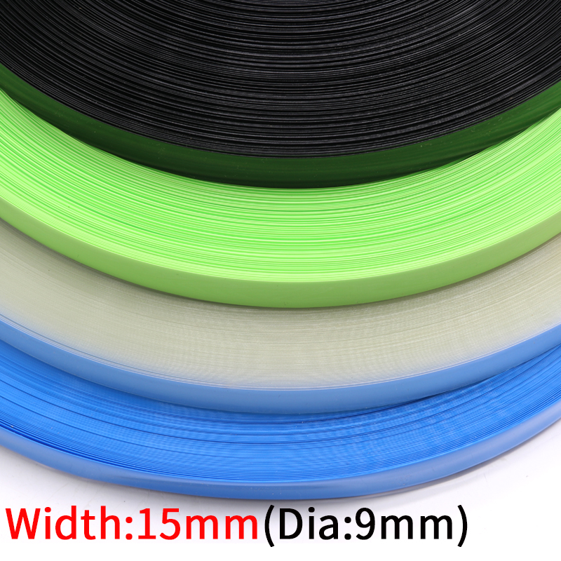 2M Width 15mm PVC Heat Shrink Tube Dia 9mm Lithium Battery Insulated Film Wrap Protection Case Pack Wire Cable Sleeve Colorful