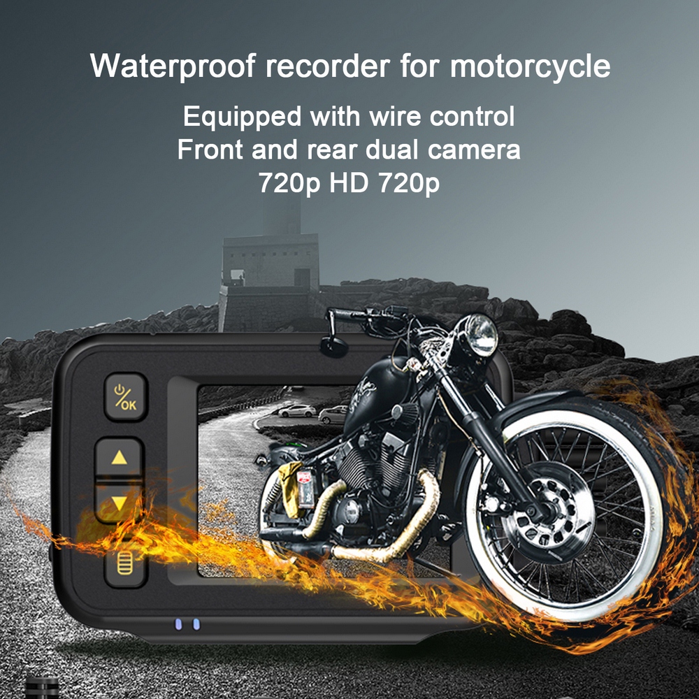 Full Body Waterproof Motorcycle Camera Recorder P6FL WiFi Dual 1080P Full HD Motorcycle DVR Dash Cam Black GPS Box