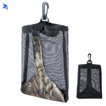 Black Camouflage Durable Mesh Nets Scuba Diving Gear Carrying Bag Golf Tennis Balls Storage Holder Clip On Caddy Pouch 15*21cm