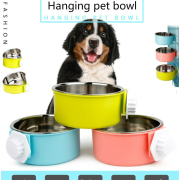 Pet bowl feeder cat bowl pet stainless steel dog bowl dog cage hanging fixed dog bowl dog food container dog bowls dog feeder